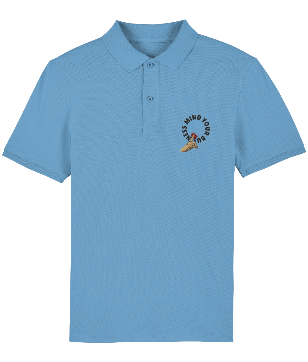 Mind Your Business Embroidered Polo Shirt - Alien Cow