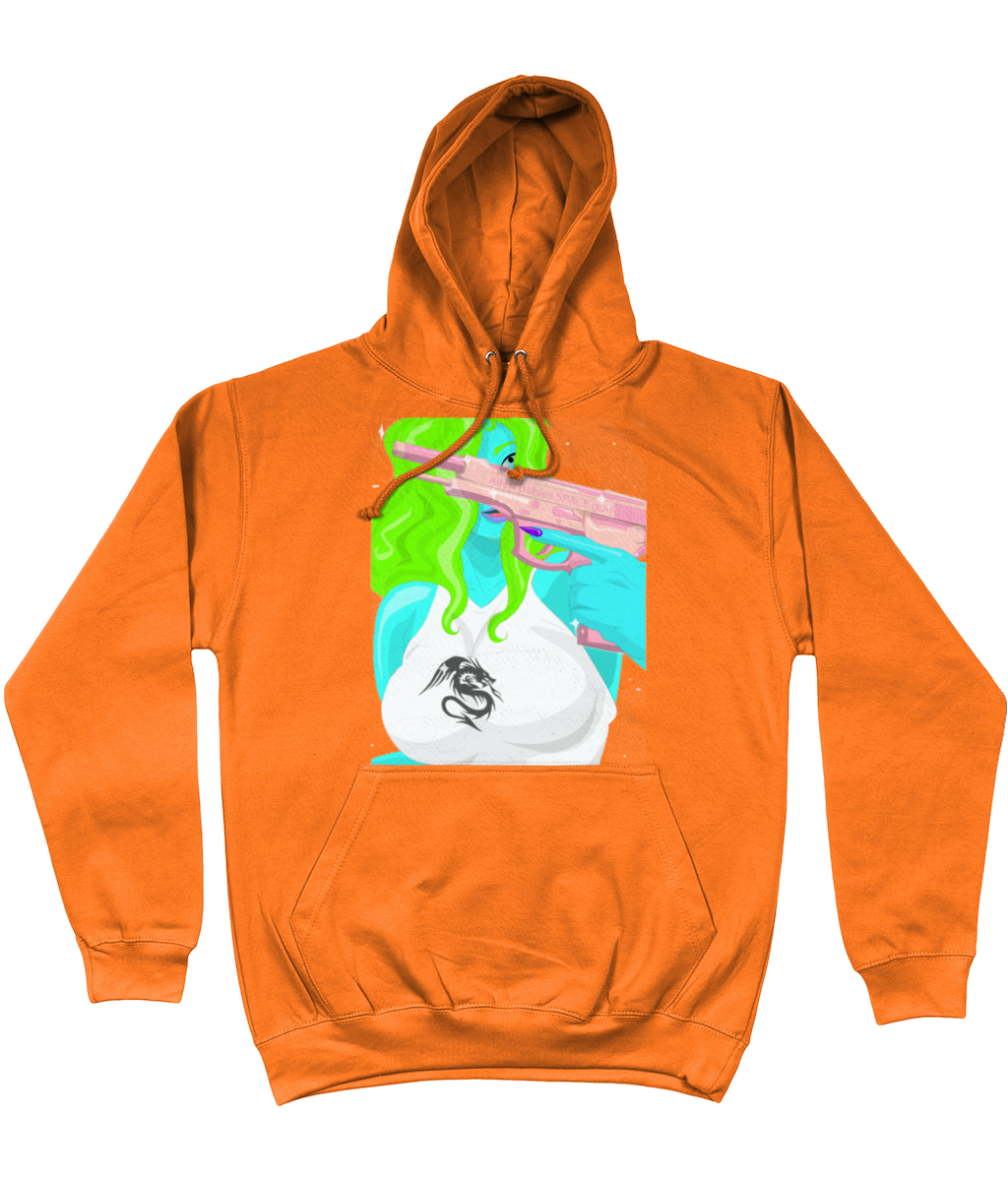 Space Boo College Cotton Hoodie - Alien Cow