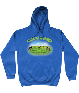 The Grass Is Greener Cotton Hoodie - Alien Cow