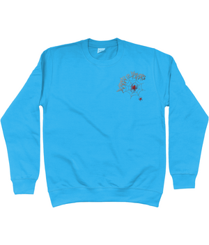 Scared Of Spiders Embroidered  Sweatshirt - Alien Cow