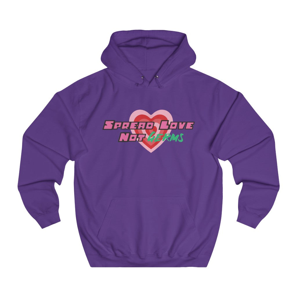 Spread Love Not Germs Cotton Hoodie - Alien Cow