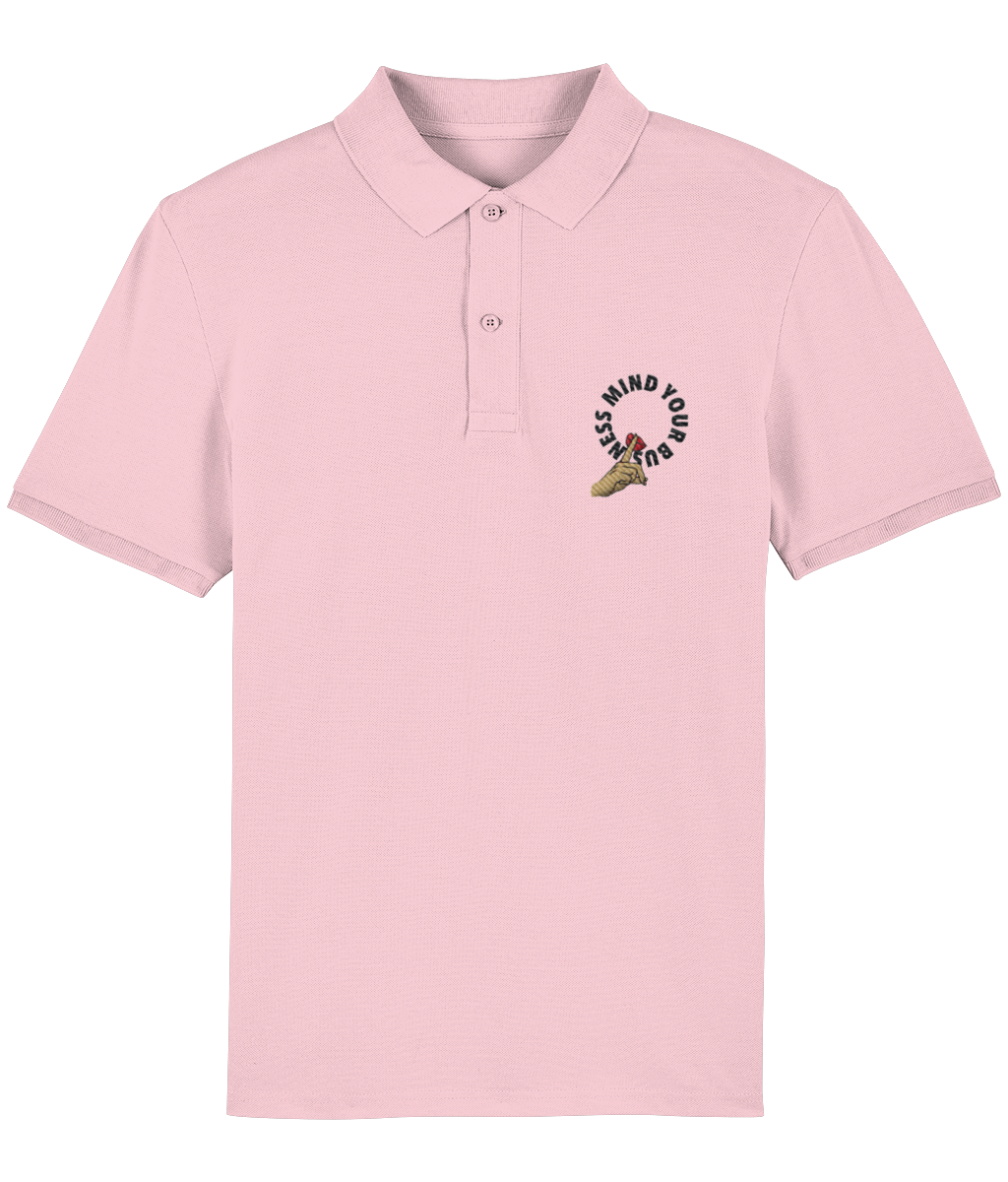 Mind Your Business Embroidered Polo Shirt - Alien Cow