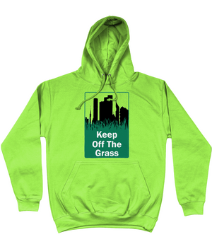 Keep Off The Grass Cotton Hoodie - Alien Cow