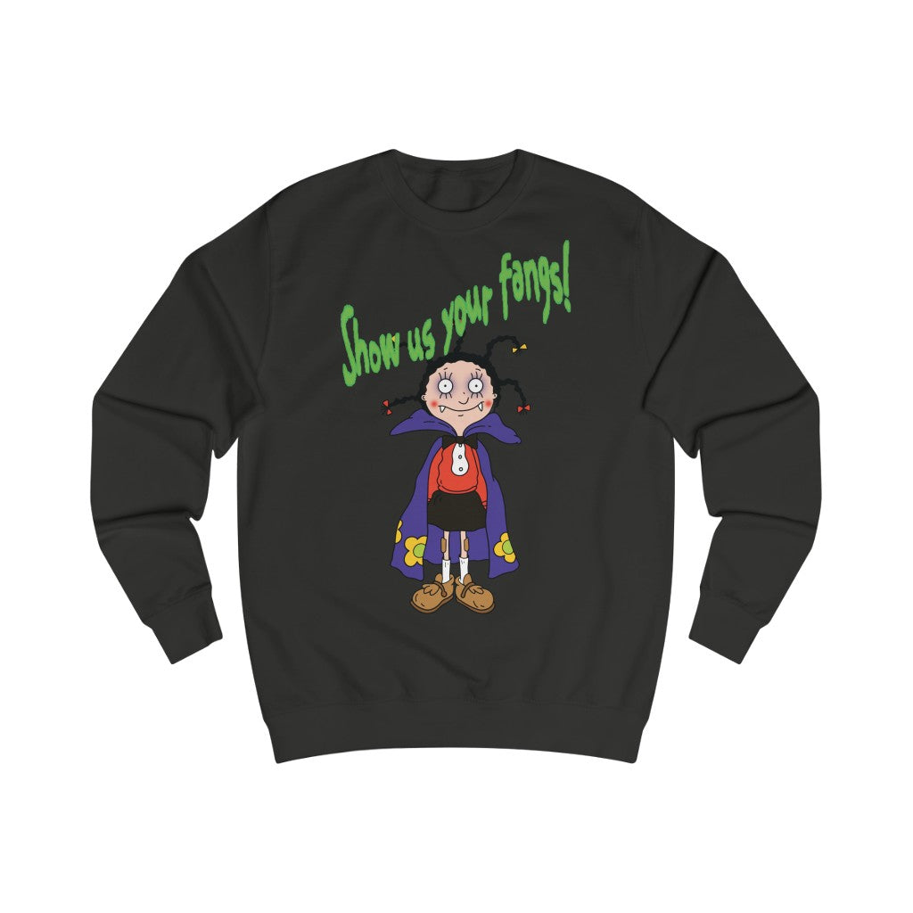 Show Us Your Fangs Cotton Sweatshirt - Alien Cow