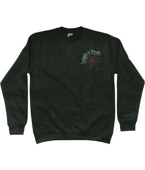 Scared Of Spiders Embroidered  Sweatshirt - Alien Cow