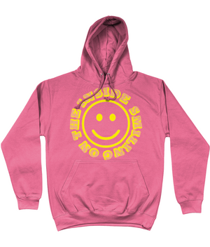 Smiling On The Inside Cotton Hoodie - Alien Cow