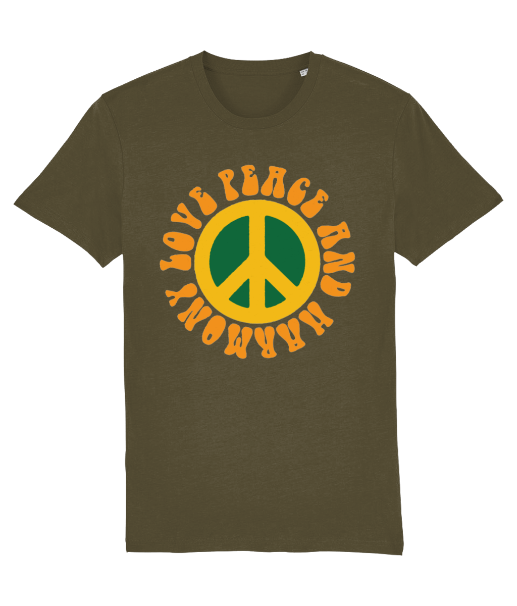 Love Peace and Harmony Organic Cotton Tee - Alien Cow