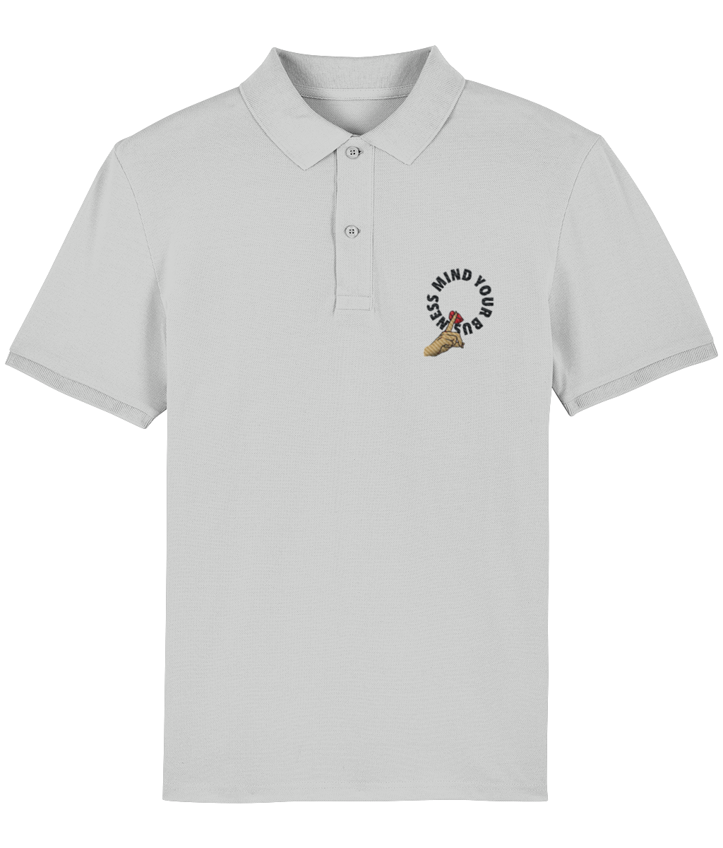 Mind Your Business Embroidered Polo Shirt - Alien Cow