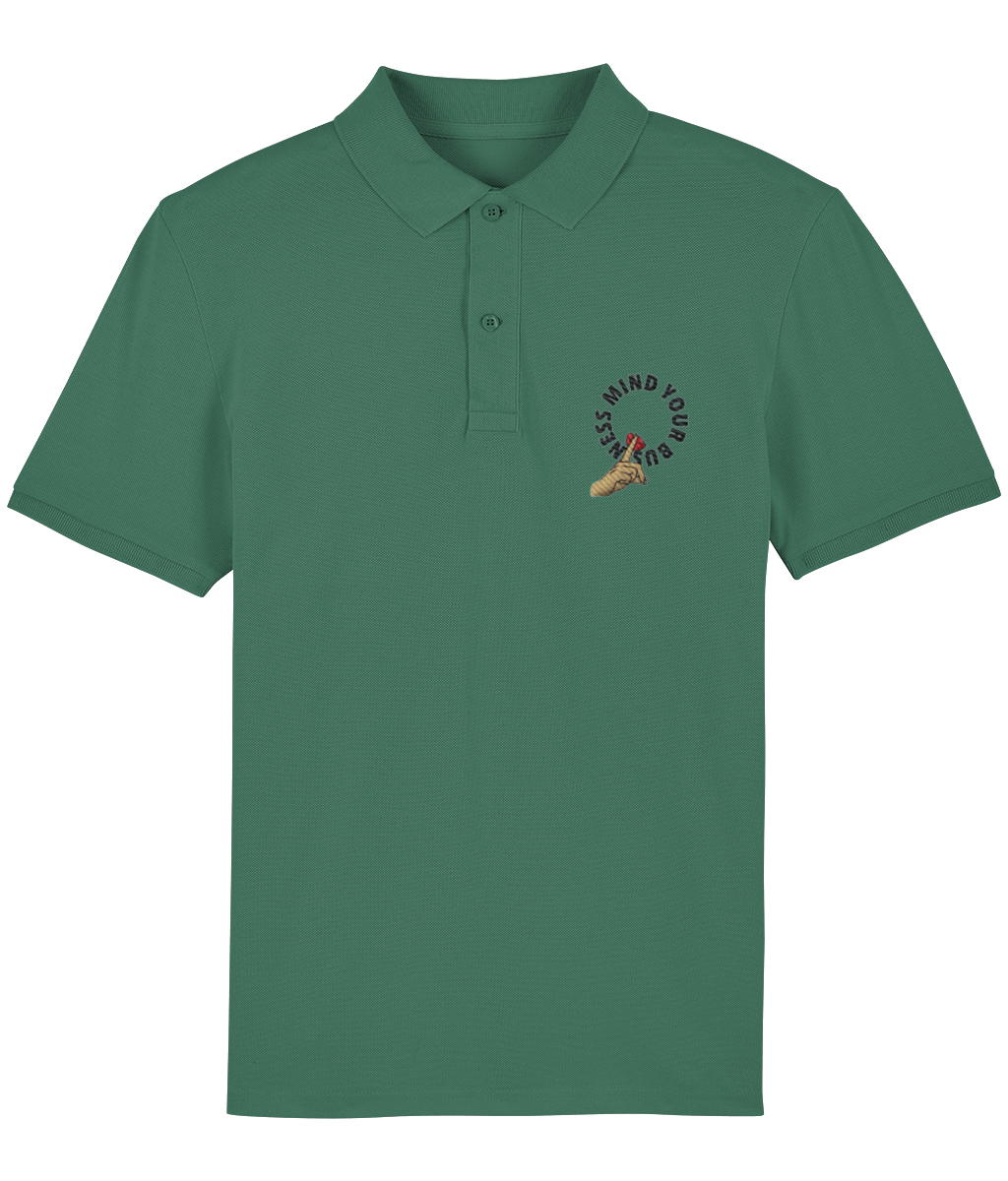 Mind Your Business Embroidered Polo Shirt - Alien Cow