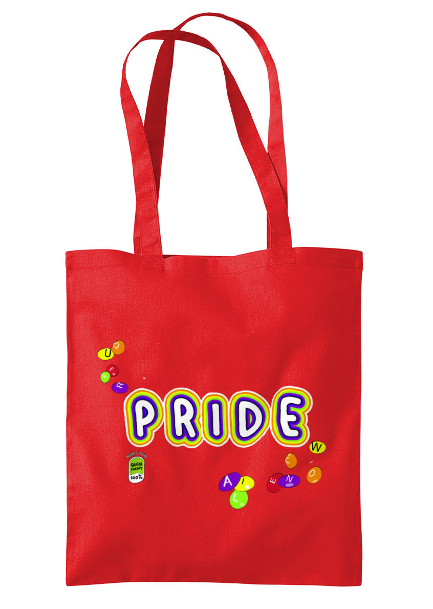 Pride Cotton Shoulder Tote Bag - Alien Cow