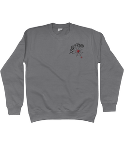 Scared Of Spiders Embroidered Cotton Sweatshirt - Alien Cow