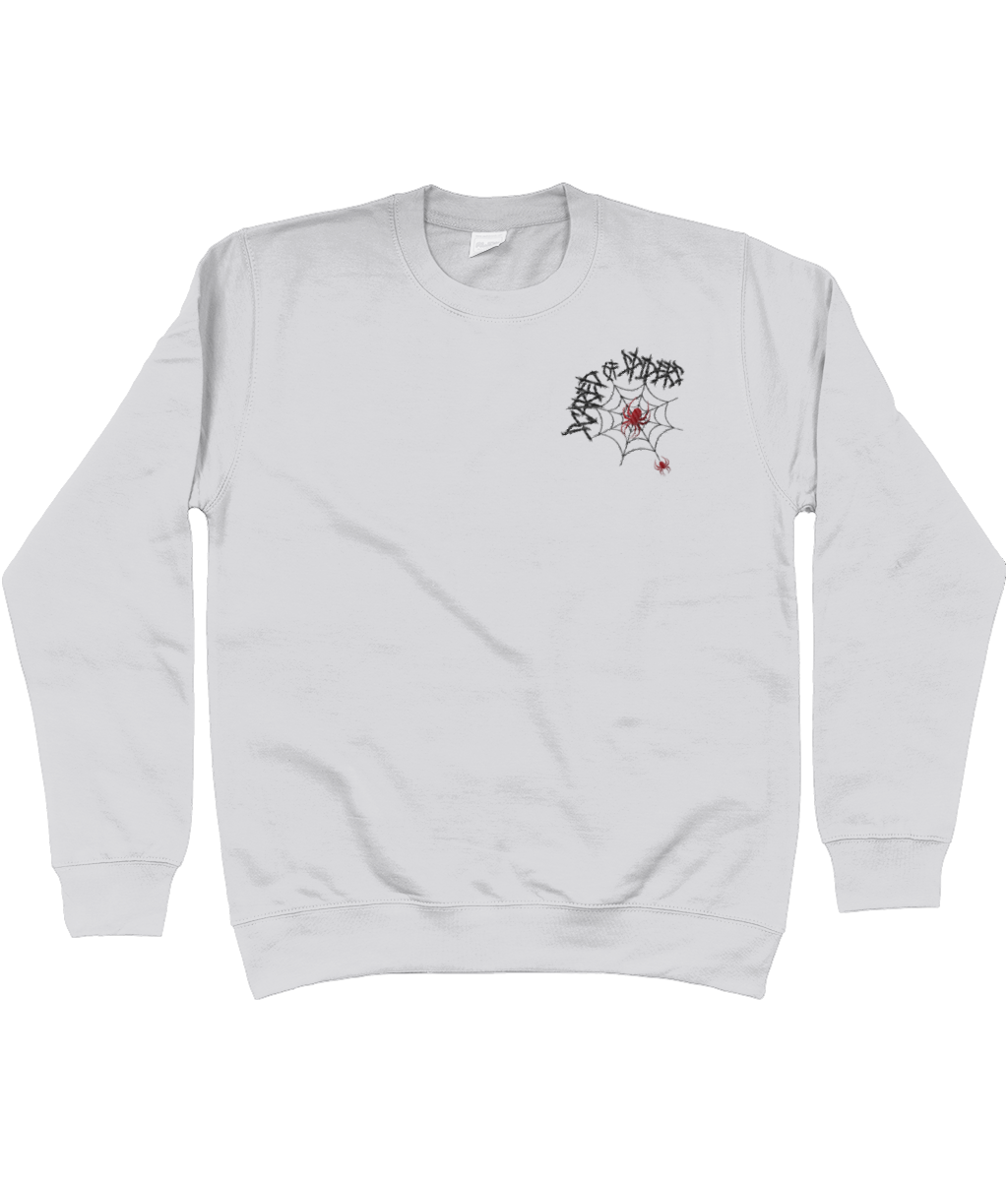 Scared Of Spiders Embroidered Cotton Sweatshirt - Alien Cow