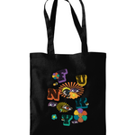 FUNKY Cotton Shoulder Tote Bag - Alien Cow