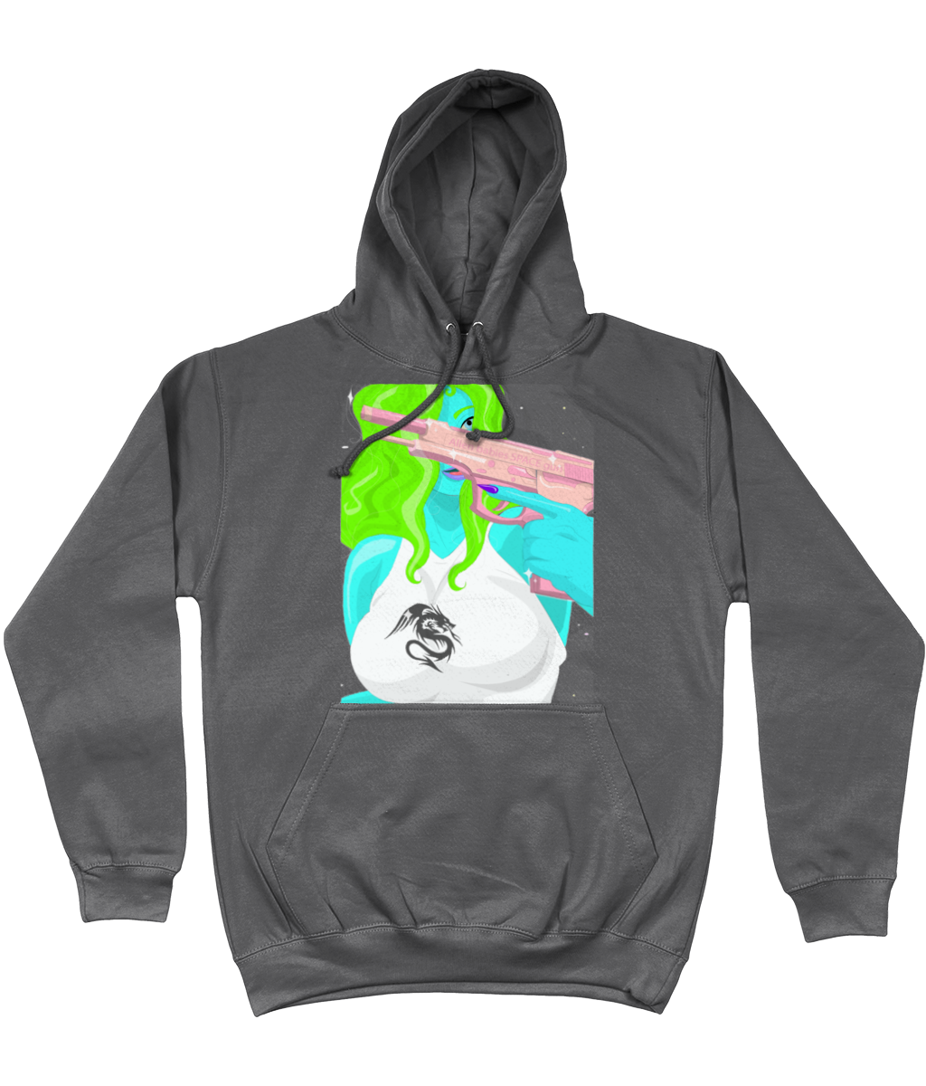 Space Boo College Cotton Hoodie - Alien Cow