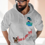 Show Us Your Fangs Unisex Premium Full Zip Hoodie - Alien Cow