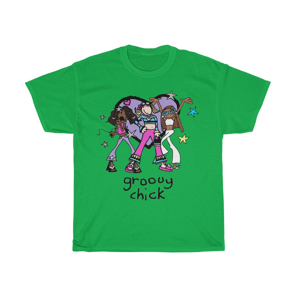 Groovy Chicks Heavy Cotton Tee - Alien Cow