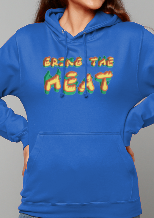 Bring The Heat Cotton College Hoodie - Alien Cow