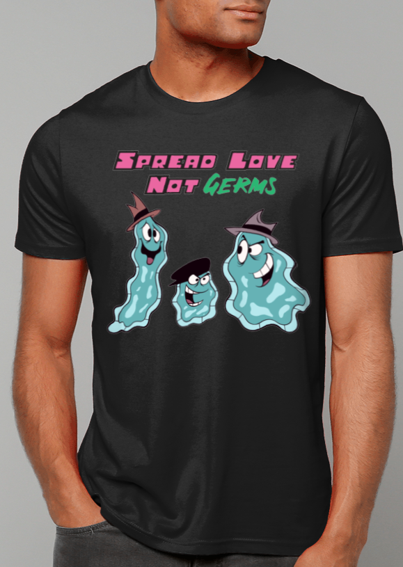 Spread Love Not Germs Cotton Tee - Alien Cow