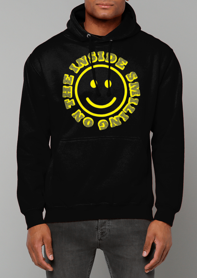 Smiling On The Inside Cotton Hoodie - Alien Cow