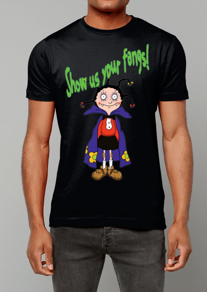 Show Us You're Fangs Heavy Cotton T-Shirt - Alien Cow