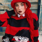 The Menace Knitted Wool Blend Jacquard Jumper - Alien Cow