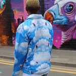 Head In The Clouds Unisex Denim Jacket - Alien Cow