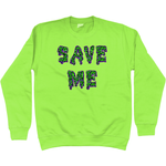 Save Me Neon Sweatshirt - Alien Cow