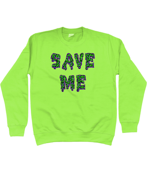 Save Me Neon Sweatshirt - Alien Cow