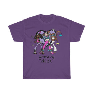 Groovy Chicks Heavy Cotton Tee - Alien Cow