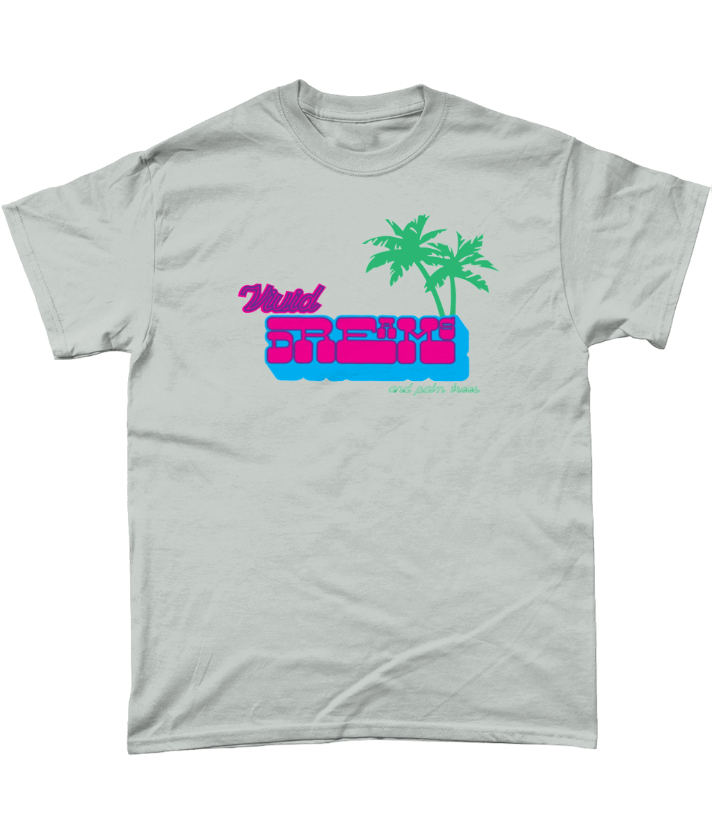 Vivid Dreams & Palm Trees Cotton T-Shirt - Alien Cow