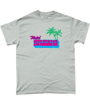 Vivid Dreams & Palm Trees Cotton T-Shirt - Alien Cow