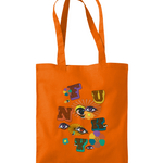 FUNKY Cotton Shoulder Tote Bag - Alien Cow