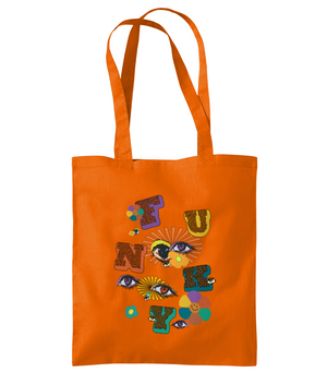 FUNKY Cotton Shoulder Tote Bag - Alien Cow