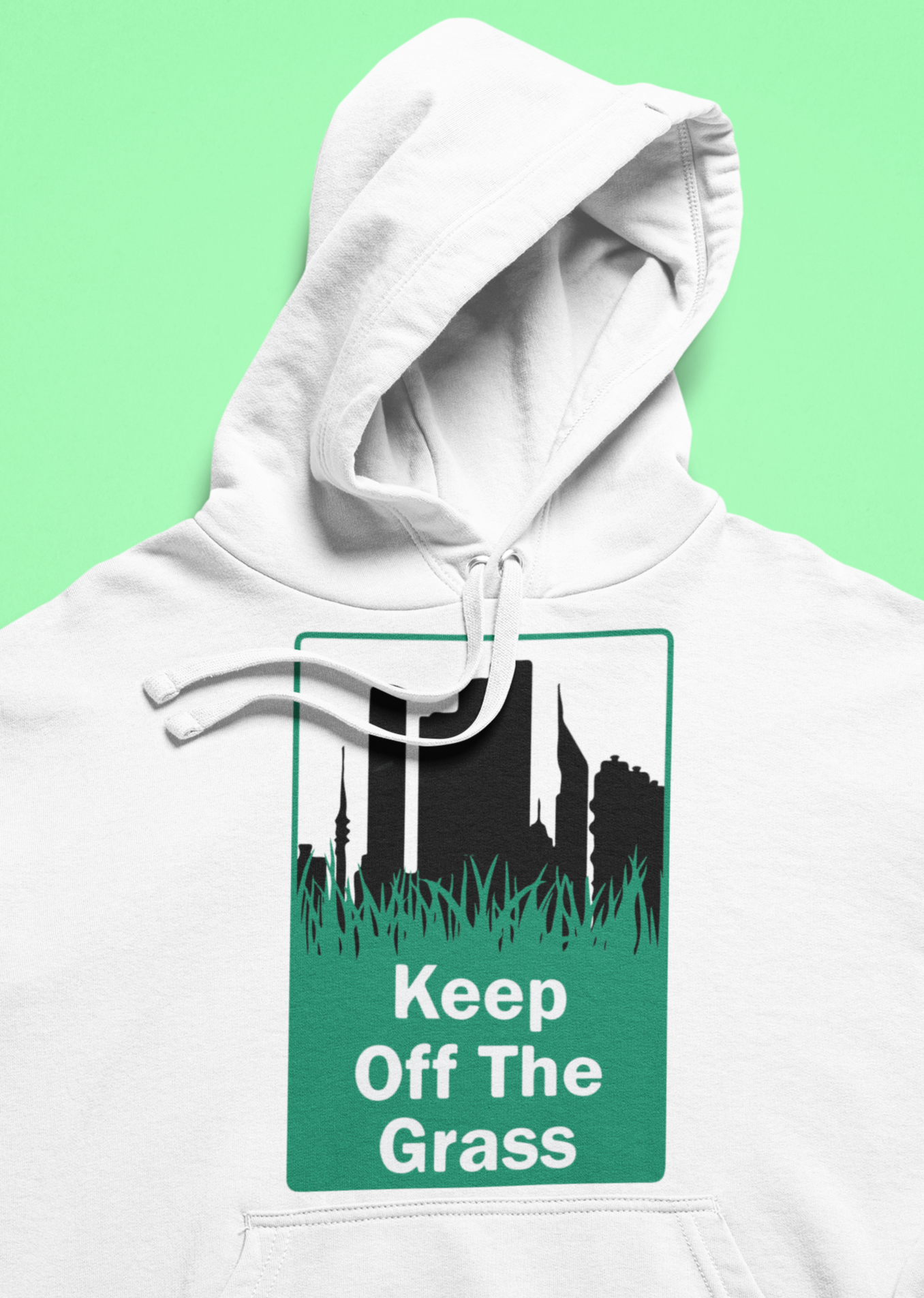 Keep Off The Grass Cotton Hoodie - Alien Cow