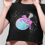 Over The Moon Crop Top - Alien Cow