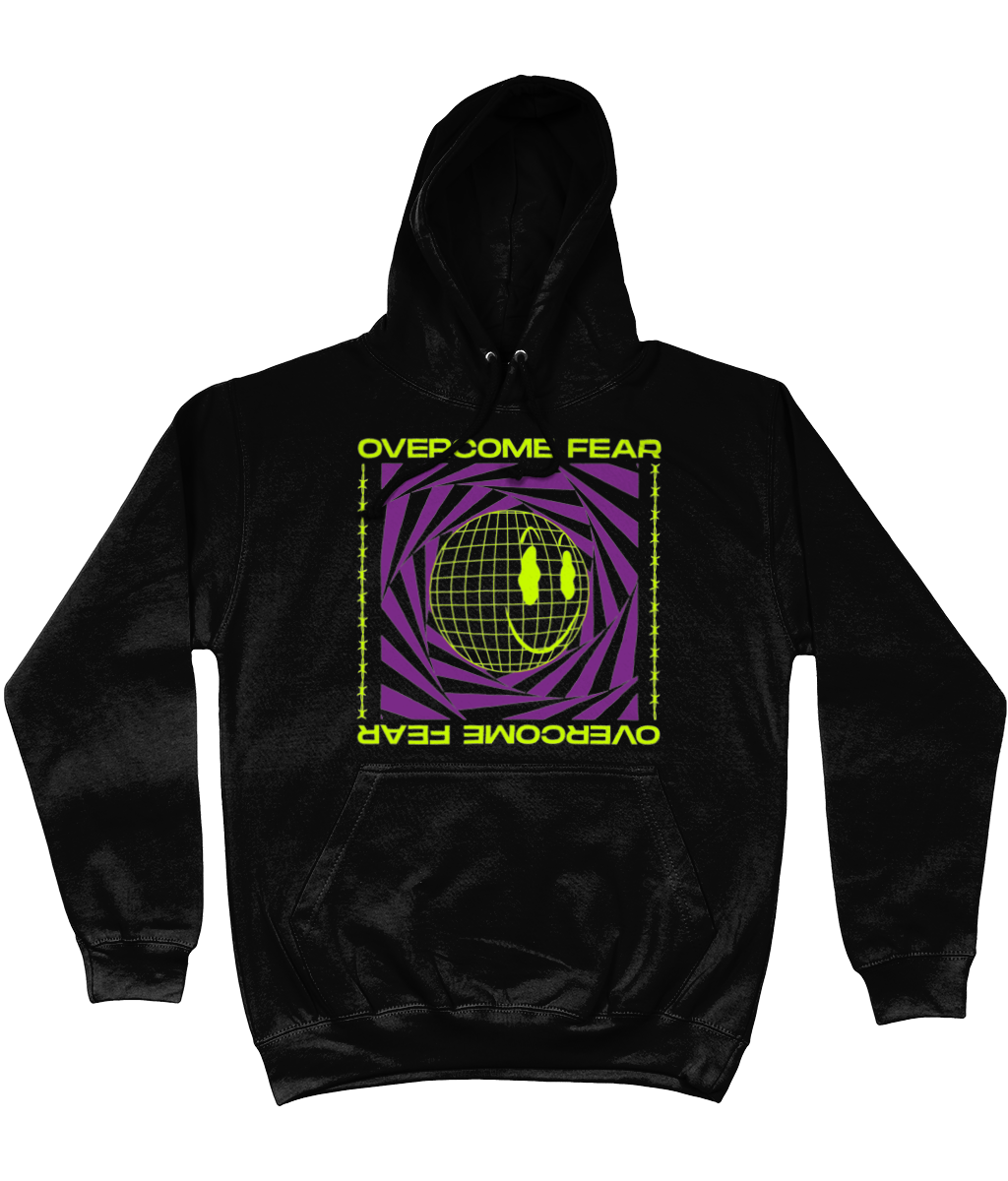 Overcome Fear Cotton College Hoodie - Alien Cow