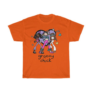 Groovy Chicks Heavy Cotton Tee - Alien Cow