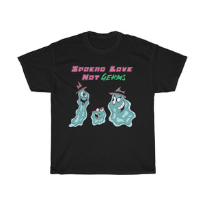 Spread Love Not Germs Cotton Tee - Alien Cow