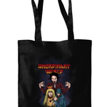 Unordinary World Cotton Shoulder Tote Bag - Alien Cow