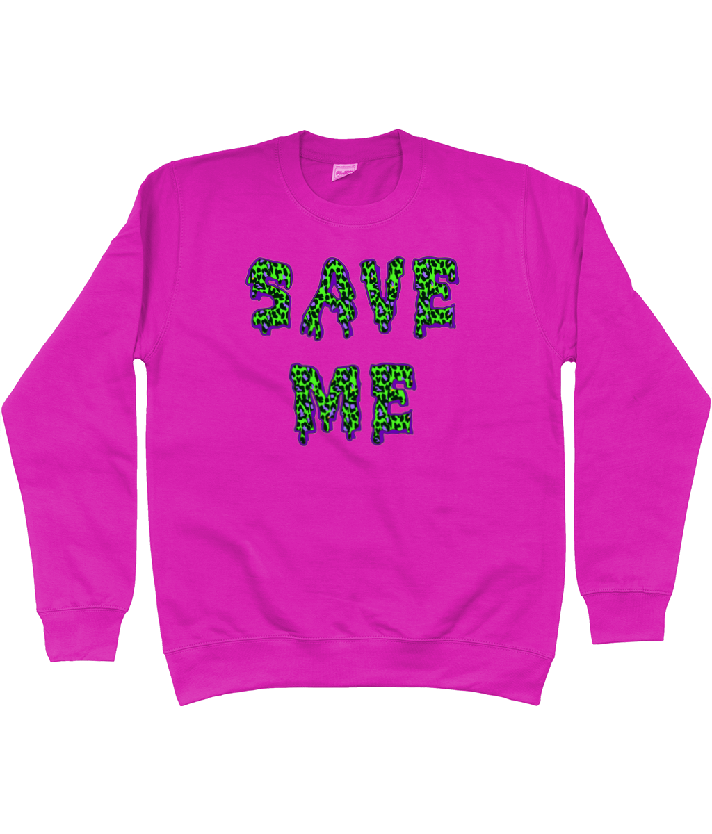 Save Me Neon Sweatshirt - Alien Cow