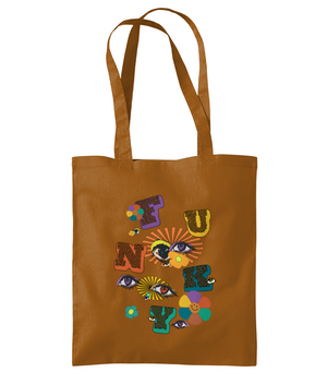 FUNKY Cotton Shoulder Tote Bag - Alien Cow