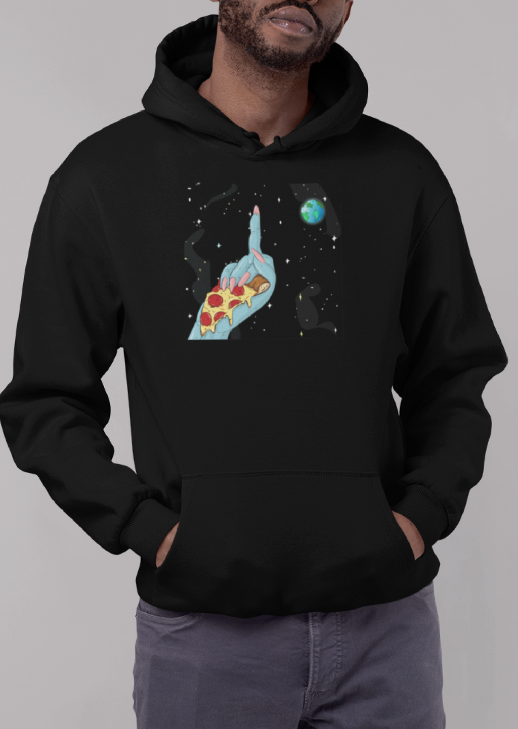 Pizza Over Everything Hoodie - Alien Cow