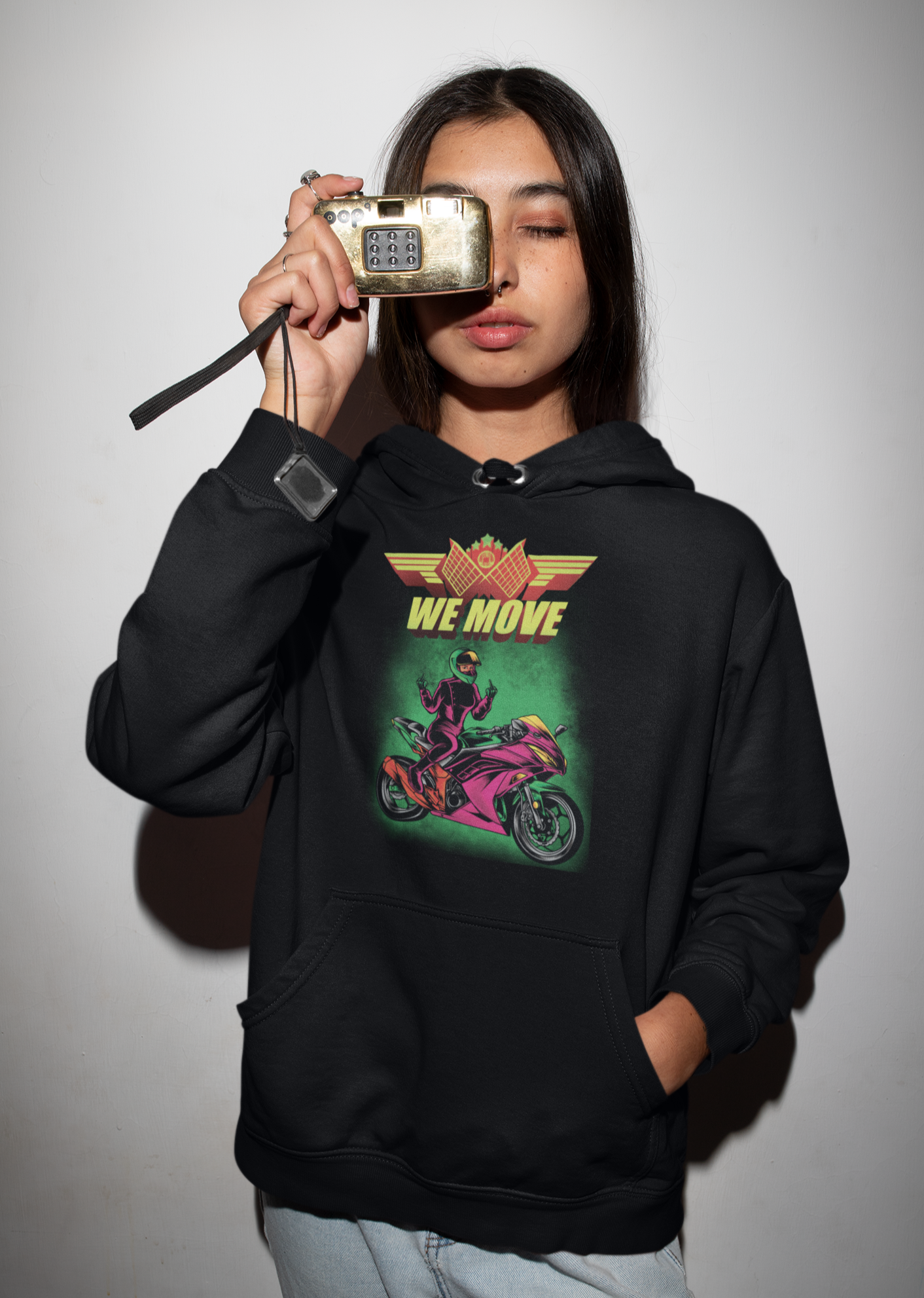 We Move Cotton Hoodie - Alien Cow