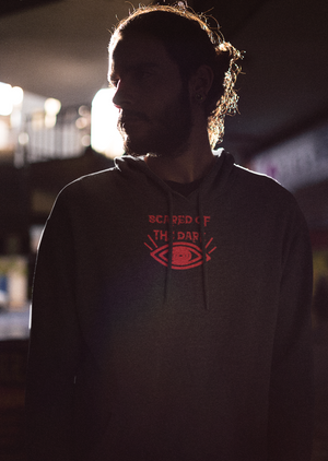 Scared Of The Dark Embroidered Cotton Hoodie - Alien Cow