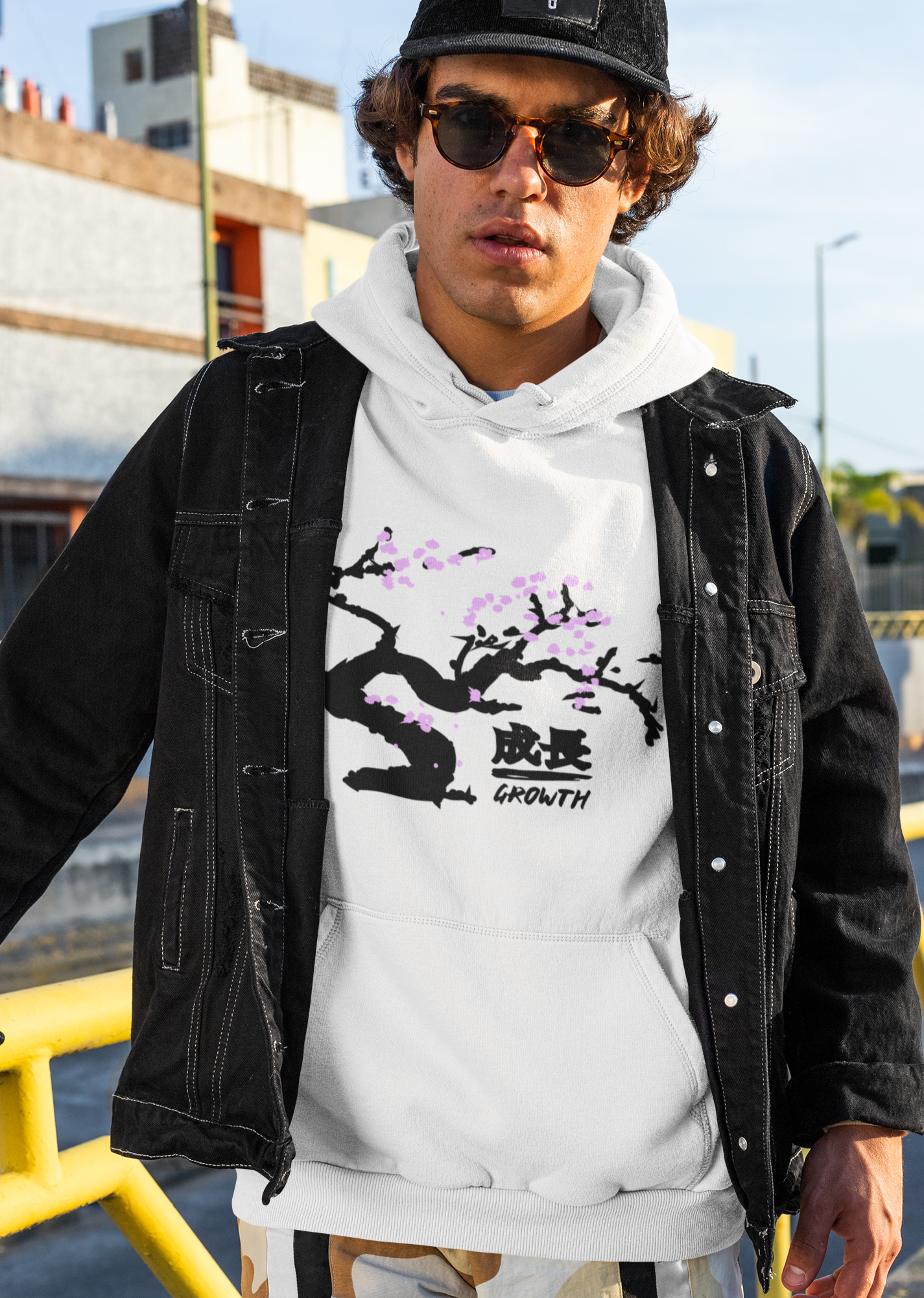 Sakura Blossom Cotton Hoodie - Alien Cow