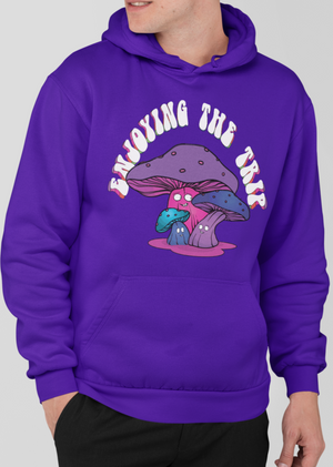 Enjoying The Trip Cotton Hoodie - Alien Cow