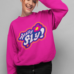 Totally Fly Cotton Sweatshirt - Alien Cow