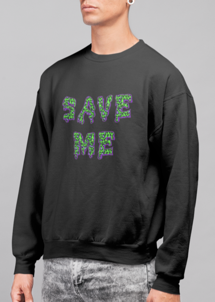 Save Me Neon Sweatshirt - Alien Cow