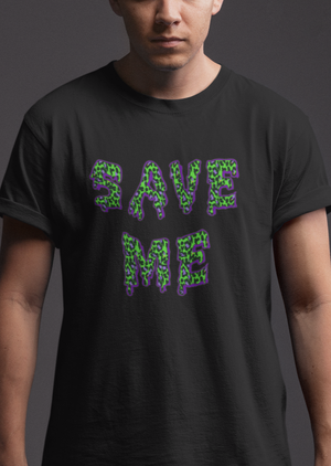 Save Me Neon  Heavy Cotton T-Shirt - Alien Cow