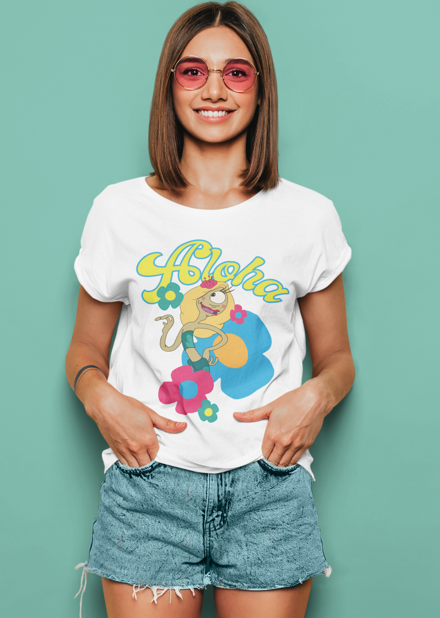 Aloha Cotton Tee - Alien Cow